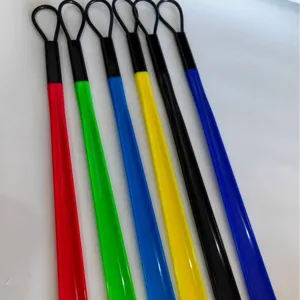 Long handled plastic shoehorn set, multi-color lazy helper for easy wearing and pregnant use.