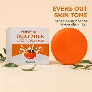 Pain de savon déodorant au kaki et lait de chèvre pour unifier le teint et apaiser