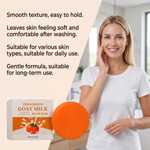 Savonnette au lait de chèvre et au kaki pour un nettoyage doux du visage et du corps