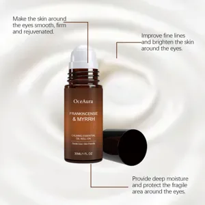 Detailansicht des beruhigenden Frankincense und Myrrh Roll-on ätherischen Öls von OceAura