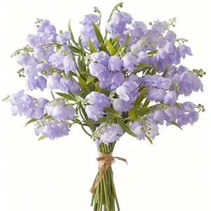 Bouquet de muguet violet artificiel fausses clochettes pour décoration de table.
