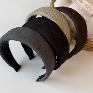Autumn winter quilted padded headband wide sponge hair hoop fashion versatile hair accessory