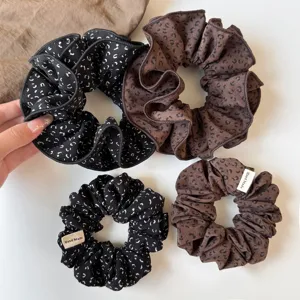 Κορεάτικα scrunchies με λεοπάρ σχέδιο μεγάλα ελαστικά μαλλιών υφασμάτινα αξεσουάρ