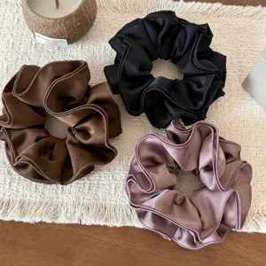 Scrunchie Four Layer Pleated Satin Large Intestine Hair Ring Elegant Wood Ear Edge Elastic Hair Tie Korean Style Headband For Women