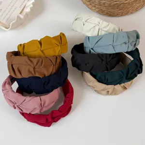 Korean style pleated wide headband fashion fabric hair hoop versatile casual hair accessories