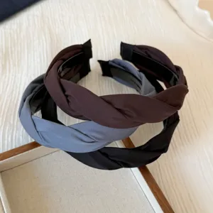 3er Set verdrehte Stoff-Haarreifen mit Anti-Rutsch-Zähnen, stilvoller Haarschmuck.