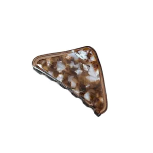 Molla per capelli a triangolo tartarugata da donna, elegante pinza in acetato per acconciature quotidiane.