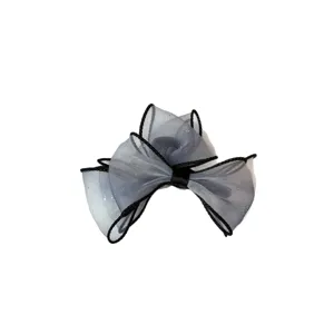 Korean style gradient starry bow hair claw clip, chic piped edge sweet sweetie hairpin for women