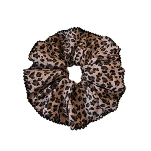 Coletero grande con estampado de leopardo elastico vintage accesorios de pelo mujer.