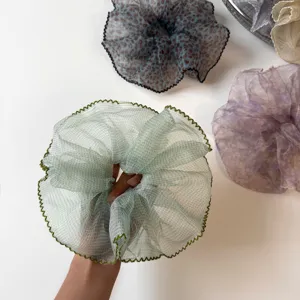 Coleteros grandes de malla estilo coreano accesorios de pelo esponjosos para coleta