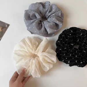 Chiffon fiocco stampa elastici per capelli set elegante coda di cavallo accessori