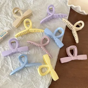 Elegante Pinza per Capelli in Acrilico Grandi Dimensioni Fiocco Colore Opaco Fermaglio per Capelli Design Incrociato Squalo Clip Antiscivolo Copricapo per Capelli Spessi Donna Accessori Quotidiani