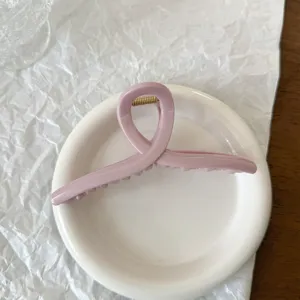 Grande molletta per capelli in acrilico rosa per capelli folti, elegante fermaglio.
