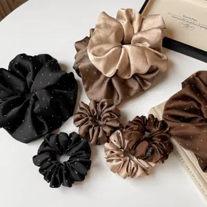 Korean style lazy starry hair scrunchies silk satin hair ties elegant hair accessories