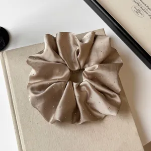 Korean style starry satin hair scrunchie elegant low ponytail hair accessory for women