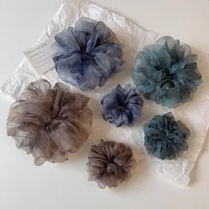 Élastique À Cheveux En Maille Dégradé Élégant Paillettes Plis Chouchou Haute Élastique Porte-Queue Cheval Accessoires Pour Femmes Bijoux