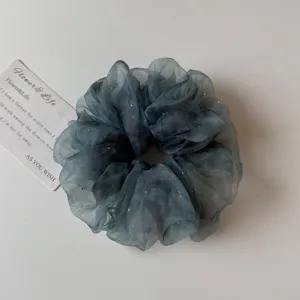 Chouchou de cheveux en organza dégradé élégant avec paillettes pour femmes et filles.
