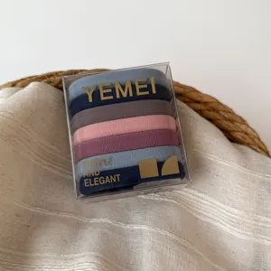 Exquisite boxed high elasticity basic hair ties versatile colorful scrunchies for daily ponytails.