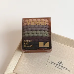 Boxed high elasticity basic hair ties, lotus design, durable thick hair rope for daily ponytails.
