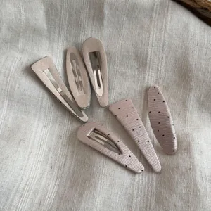 Set de pinzas para el pelo con lunares de tela, accesorios bonitos para el cabello.