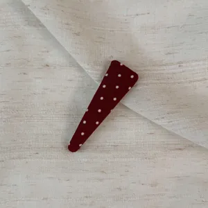 Red polka dot fabric snap hair clip for women, cute Korean style side bangs hair pin accessory