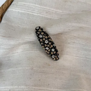 Korean pastoral floral oval hair clip fabric minimalist cute hair accessory for women.