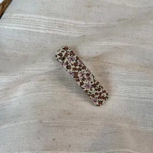 Korean pastoral floral oval hair clip cute fabric minimalist snap hair clip for women