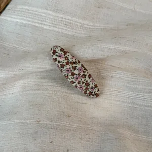 Korean floral oval hairpin fabric cute minimalist fringe clip detailed view accessory.