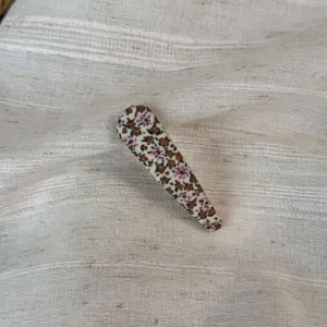 Korean pastoral style floral fabric snap hair clip cute sweet bangs hairpin for women daily use