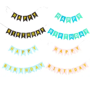 Πανό Happy Birthday σε τέσσερα χρώματα για διακόσμηση πάρτι για κατοικίδια ζώα