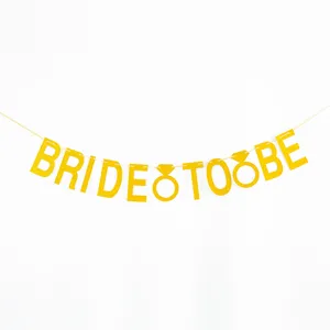 Glitter Bride To Be Banner Bachelorette Party Wedding Decoration Gold Silver Letter Garland Engagement Party Supplies