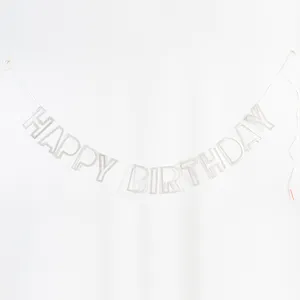 Hollow letter happy birthday banner hanging decoration for kids party background setup shiny.