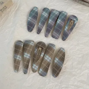 Plaid hair clip vintage BB clip side fringe hairpin cute hair accessories fashion headwear details