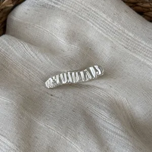 Silberne metallische Wellen Haarspange minimalistische Haarnadel Damen Kopfschmuck.