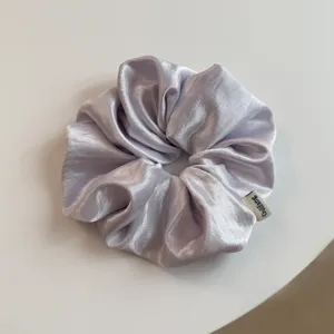 Koreaanse stijl elegante cremecleurige glanzende satijnen haarscrunchie voor vrouwen