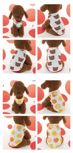 Summer thin pet dog vest cute bear and fruit printed clothes for small cats dogs
