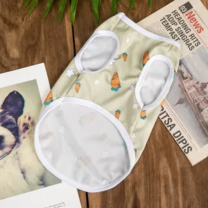 Summer pet dog clothes thin vest breathable mesh cute carrot print apparel for puppy cats