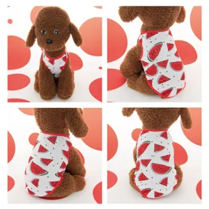 Cute summer pet dog vest with watermelon print breathable thin clothes for puppy and cat