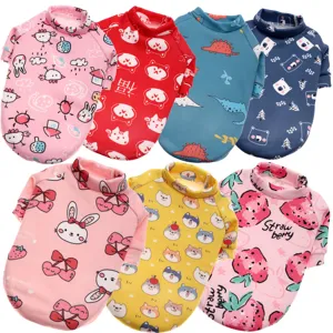Cute Winter Warm Pet Dog Cat Sweatshirt Fleece Lined Cartoon Print Pullover Puppy Kitten Coat Casual Apparel