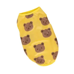 Summer thin pet dog vest cute brown bear print polyester breathable clothes for cats small dogs