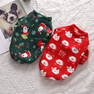Cute pet fleece sweatshirt for dogs and cats winter warm apparel cute holiday design