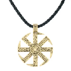 Viking Slavic Kolovrat Pendant Necklace Vintage Pagan Sun Wheel Amulet Jewelry For Men