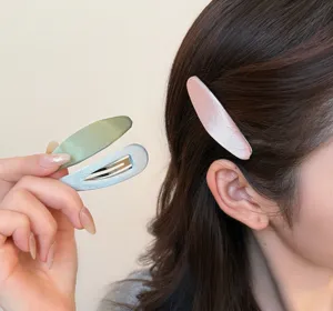 Fermaglio per capelli in raso molletta laterale rosa verde blu accessorio per dettaglio