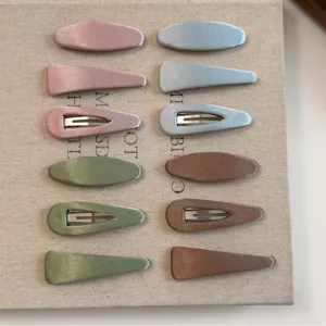 Set di mollette per capelli in satin, fermagli colorati per donne, dolci fermagli frangia.