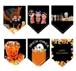 Halloween Dog Cat Triangle Scarf Pet Party Saliva Towel Cute Cartoon Pumpkin Candy Festival Dog Accessories