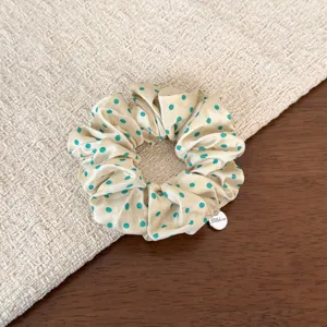 Korean sweet satin polka dot hair scrunchie elastic hair tie for women summer hair accessories