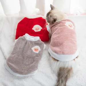 Cute winter pet cat fleece warm sweater cute small dog clothes apparel comfortable daily wear