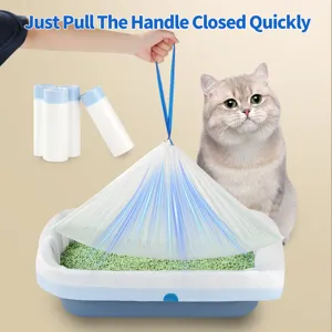 Bolsas para arenero de gato con cordon tirador rapido bolsas de basura mascotas 50u