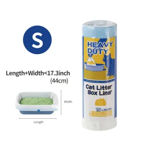 Bolsa para arena de gato con cordón talla S, resistente 15 uds para una limpieza fácil.