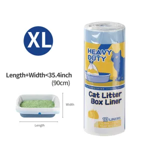 Bolsas para arena de gato con cordon XL resistente antidesgarro 10 unidades practicas.